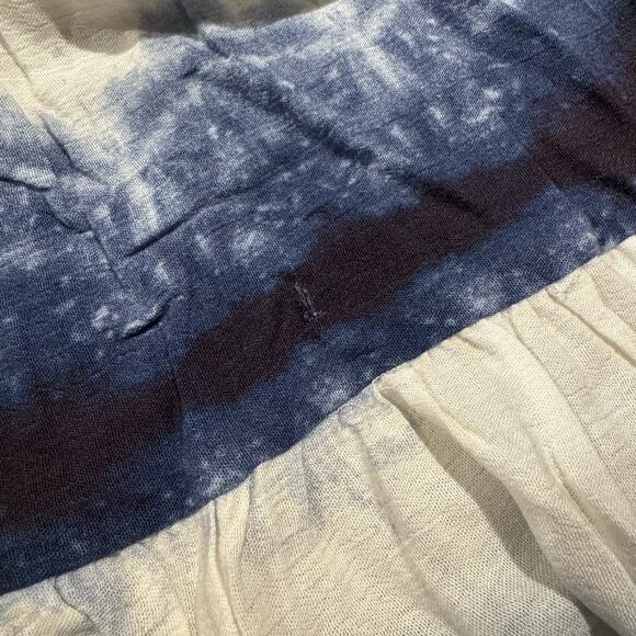 Dress Boho Tie Dye Cottage Festival Hippie 70s Beachy Coastal Casual Blue Medium - Picture 6 of 7